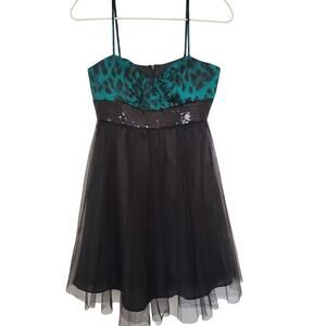 Reign On Green Leopard Babydoll Dress Size 7/8